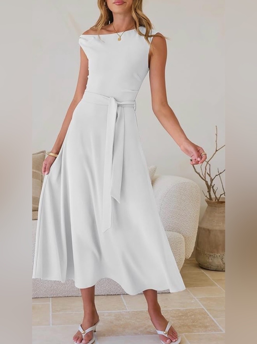 White One Shoulder Dress